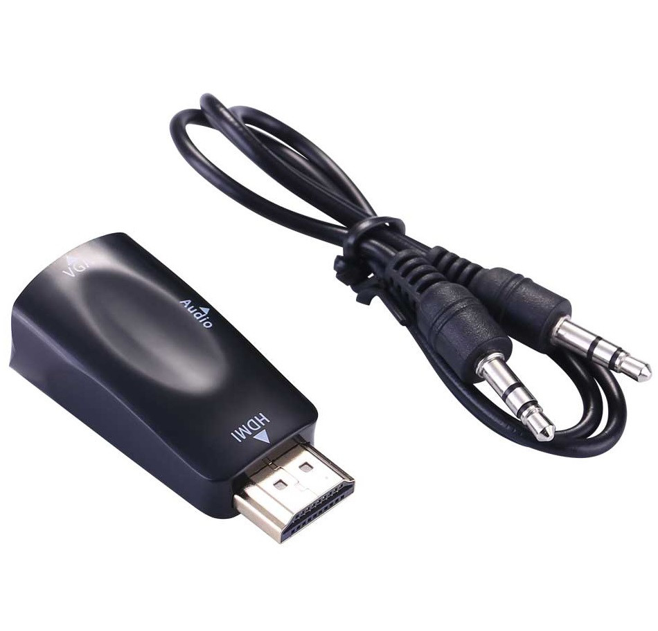 Конвертер Перехідник HDMI в VGA + Аудіо Адаптер Відео + Звук