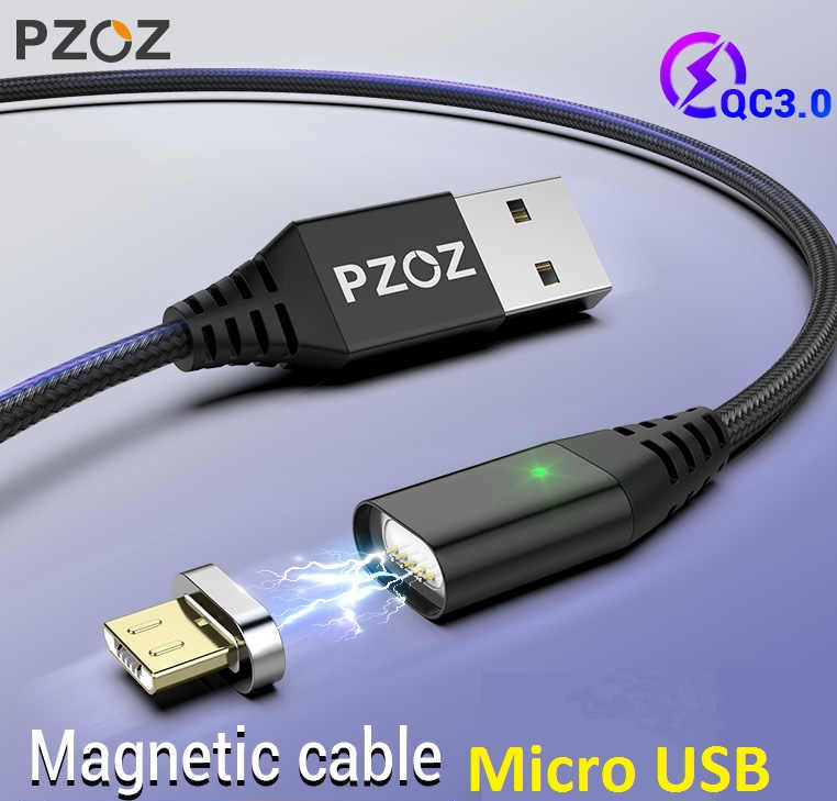 Магнитный Кабель PZOZ 2.4A Micro USB для Зарядки и Передачи Данных 10pin