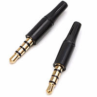 Штекер 3.5 mm 4 pin Аудіо Стерео Мікрофон Навушники Мідь