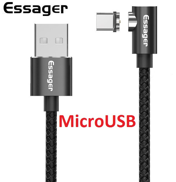 Магнітний Кабель Essager Micro USB 2.4 A Кутовий 90 градусів 360 про. для Зарядки