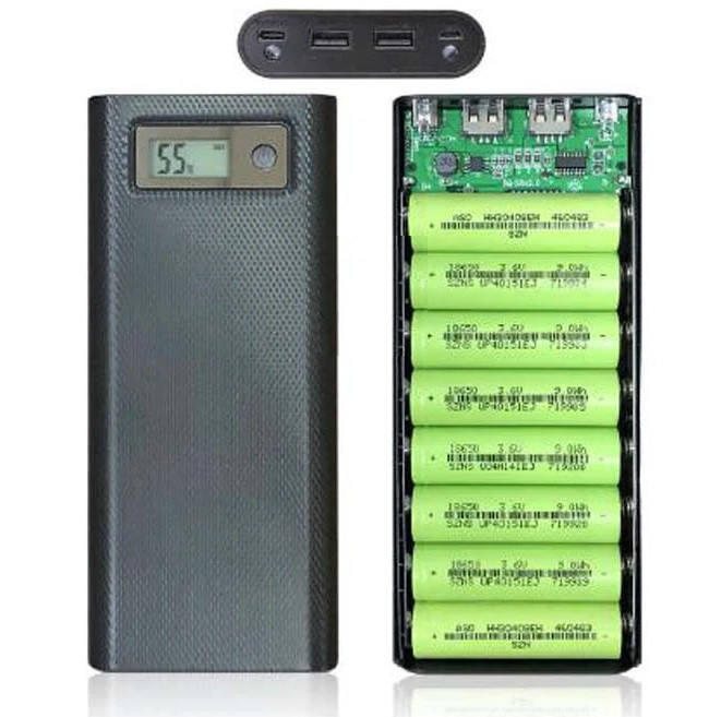 Корпус Коробка Box для Power Bank 8x18650 Li-On LCD Екран 2A Type-C Micro USB