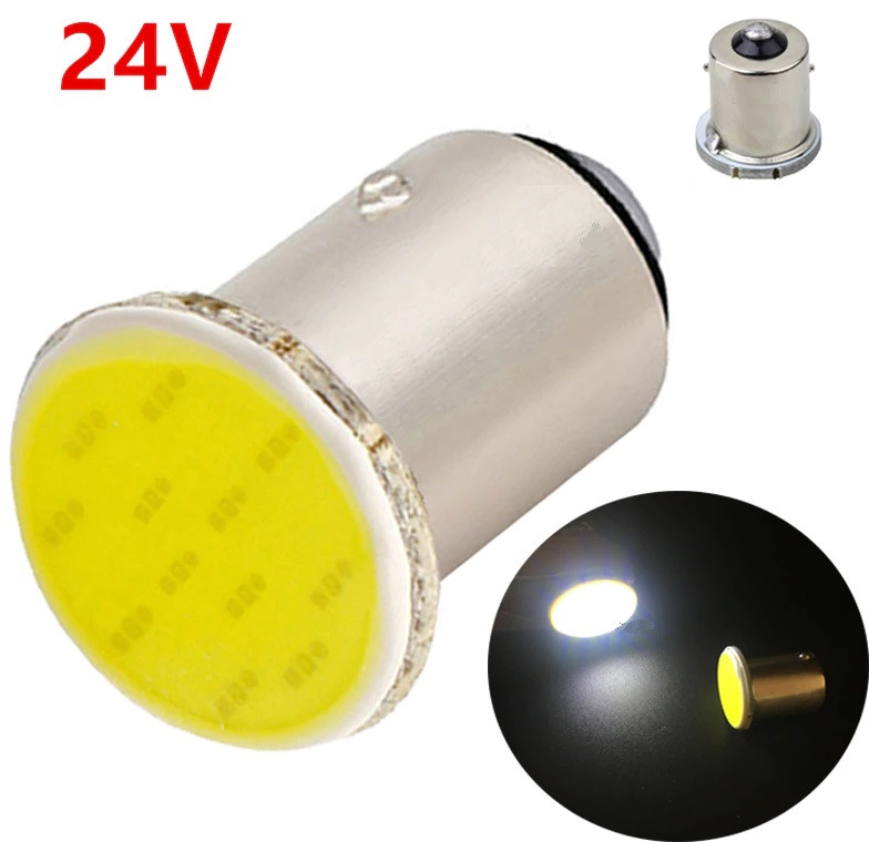 Светодиодная Лампа T15 P21W (1156 BA15s) COB 60Lm 24В (белый)