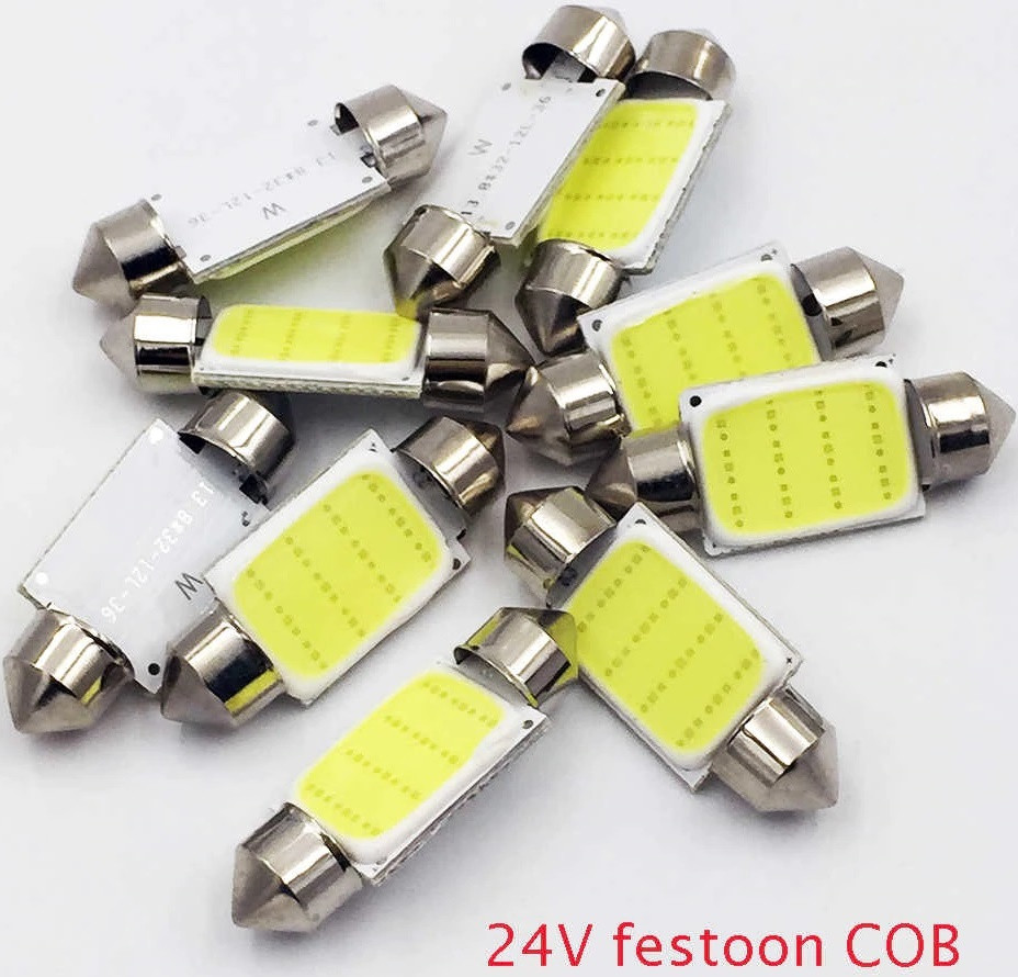 Світлодіодна Лампа Festoon LED COB C5W 24V 36 мм Сверхяркие Лампочка