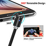 Магнитный Кабель INIU Micro USB 2.4A Угловой 90 градусов 360 об. для Зарядки на Неодимовых Магнитных Защёлках, фото 3