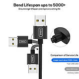Магнитный Кабель INIU Micro USB 2.4A Угловой 90 градусов 360 об. для Зарядки на Неодимовых Магнитных Защёлках, фото 7