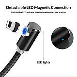 Магнитный Кабель INIU Micro USB 2.4A Угловой 90 градусов 360 об. для Зарядки на Неодимовых Магнитных Защёлках, фото 6