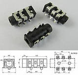 Роз'єм PJ-313D Гніздо 3.5 мм Стерео Аудіо, фото 2