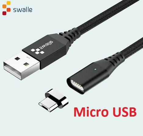 Магнітний USB 3.0 Кабель Swalle 2.4 A для Швидкої Зарядки і Передачі даних Micro USB 10pin