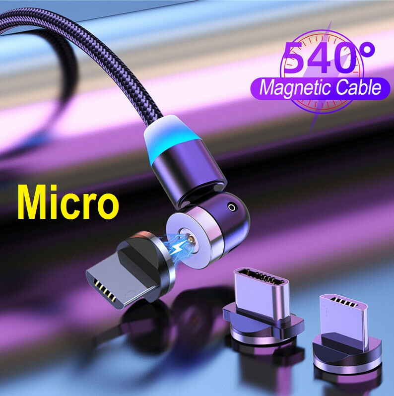 Магнітний Кабель Essager MicroUSB 2.4 A Кутовий 180 градусів 540 об. для Зарядки