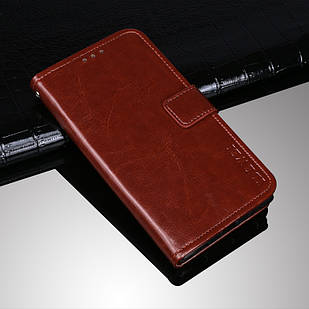 Чохол книжка Idewei для Xiaomi Redmi Note 9 коричневий