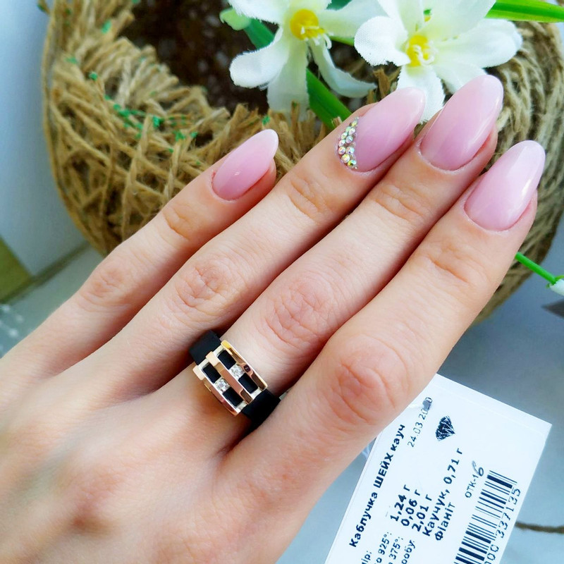 Каучукове кільце з срібним кулоном Шейх, фото 1