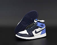 Женские кроссовки Nike Jordan 1 Retro Winter 31825 бело-синие
