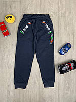 Спортивные штаны с начесом для мальчика скейт серые 110-116 размер турция