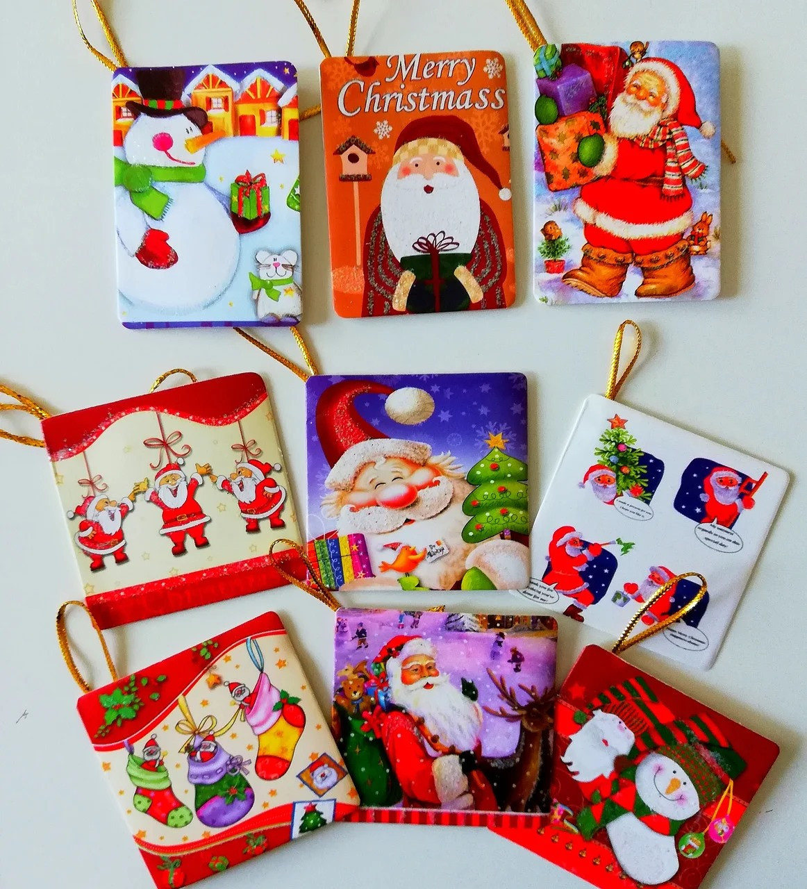 Міні листівка для підпису подарунків із глітером МІКС 10 шт., фото 1