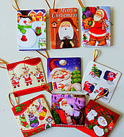 Міні листівка для підпису подарунків із глітером МІКС 10 шт.