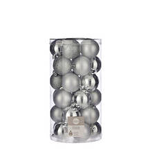 Ялинкові кульки 30 шт, 6 см, "House of Seasons" пластик, колір срібло