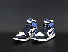 Зимові жіночі кросівки Nike Air Jordan 1 Retro Winter blue. ТОП репліка ААА класу., фото 3