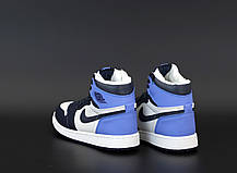 Зимові жіночі кросівки Nike Air Jordan 1 Retro Winter blue. ТОП репліка ААА класу., фото 2