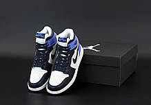 Зимові жіночі кросівки Nike Air Jordan 1 Retro Winter blue. ТОП репліка ААА класу., фото 3