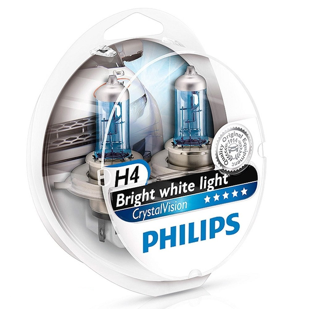 Лампа Н4 12V 60/55 (43) PHILIPS Cristal Vision 4300K (2шт)