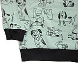 Піжама тепла для хлопчика, колір хакі, з собачками, ріст 98 см, 104 см, ТМ " Ля-ля, фото 6