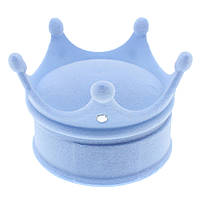 Футляр корона голубая с камнями бархат для ювелирных изделий под кольцо или украшения размер 6,5Х6,5Х4,5см