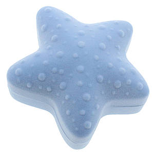 Футляр зірочка блакитна оксамит для ювелірних виробів під кільце або прикрашання розмір 6,5Х6,5Х3 см