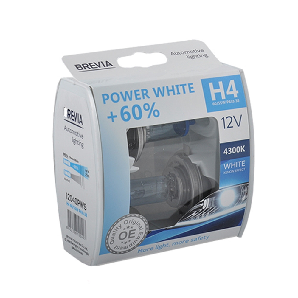 Лампа Н4 12V 60/55 (43) BREVIA Power White+60% 4300K, фото 1