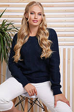 Жіночий зимовий светр великий розмір синій, фото 2