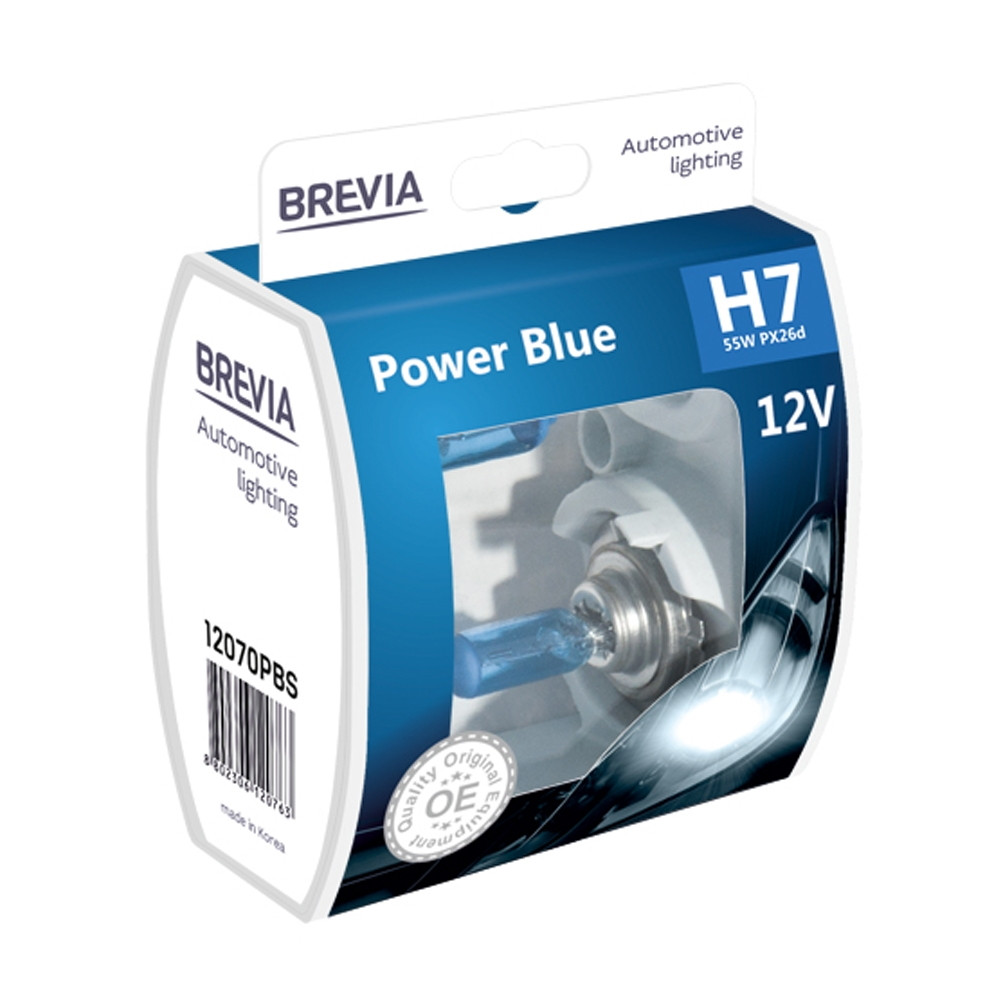 Лампа Н7 12 V 55 W BREVIA Power Blue 4200К (2шт)
