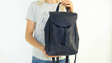 Жіночий рюкзак Токіо з натуральної шкіри колір Синий, розмір середній