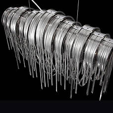 Длиная дизайнерская люстра из серебряных цепочек на 9 ламп (908-D0095-9LED E14), фото 2