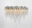 Длиная дизайнерская люстра из серебряных цепочек на 9 ламп (908-D0095-9LED E14), фото 2