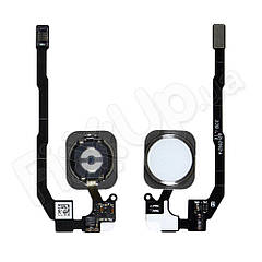Кнопка Home для iPhone 5S зі шлейфом, колір білий