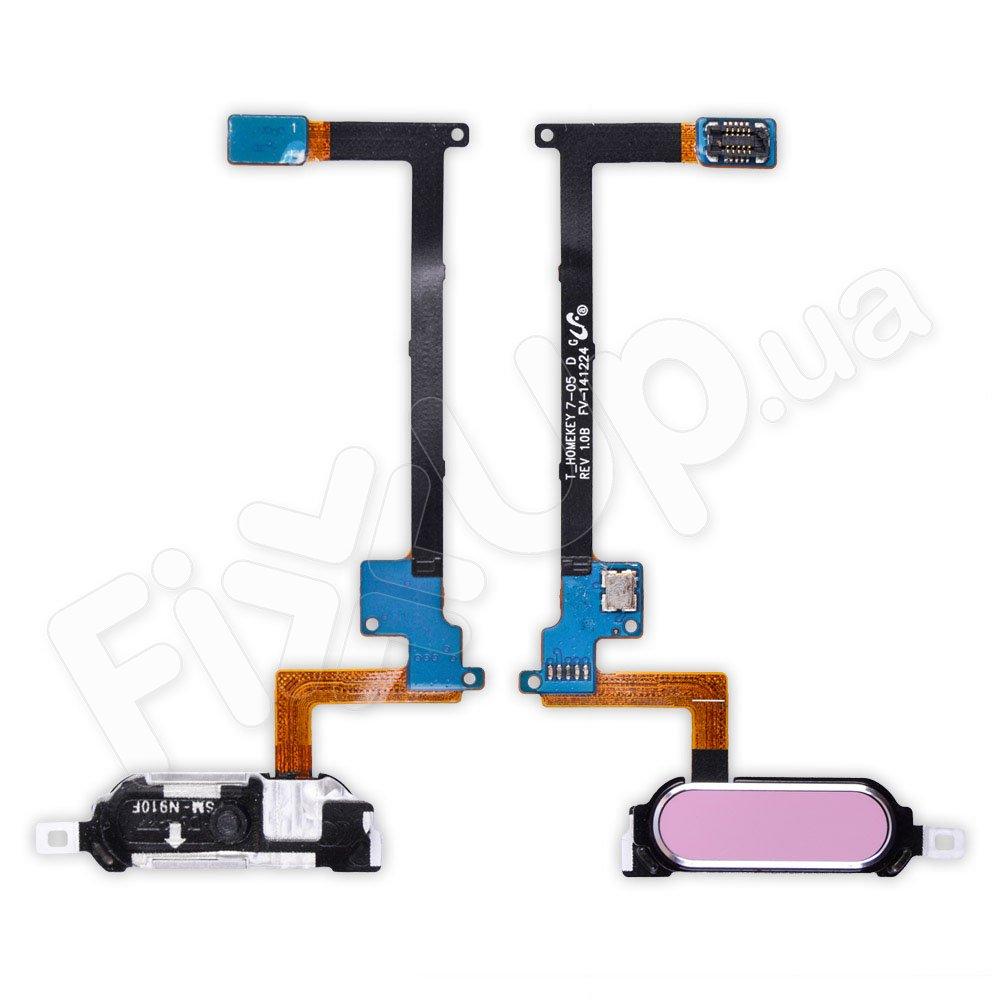 Шлейф для Samsung N910F Galaxy Note 4 кнопки Home, колір рожевий