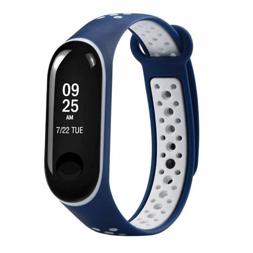 Ремінець Xiaomi Mi Band 3 / 4 Синьо-білий (blue-white), фото 1