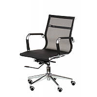 Офисное кресло Solano 3 mesh сетка черного цвета хром-колесики