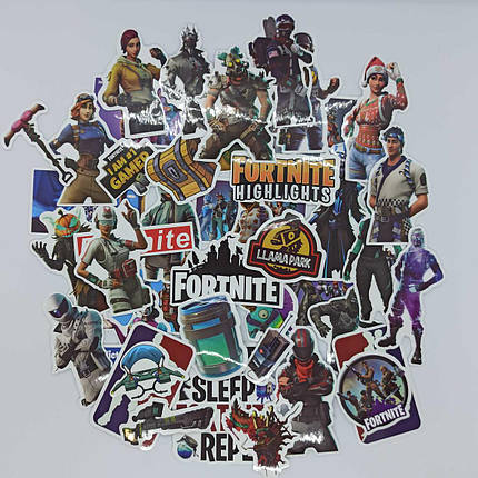 Набір вінілових наклейок стикерів Fortnite Стикербомбінг на автотелефон ноутбук стіну 100 шт., фото 1