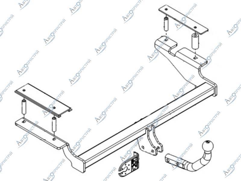Фаркоп з'ємний на двох болтах Chevrolet Aveo 3 Хетчбек (2008--)