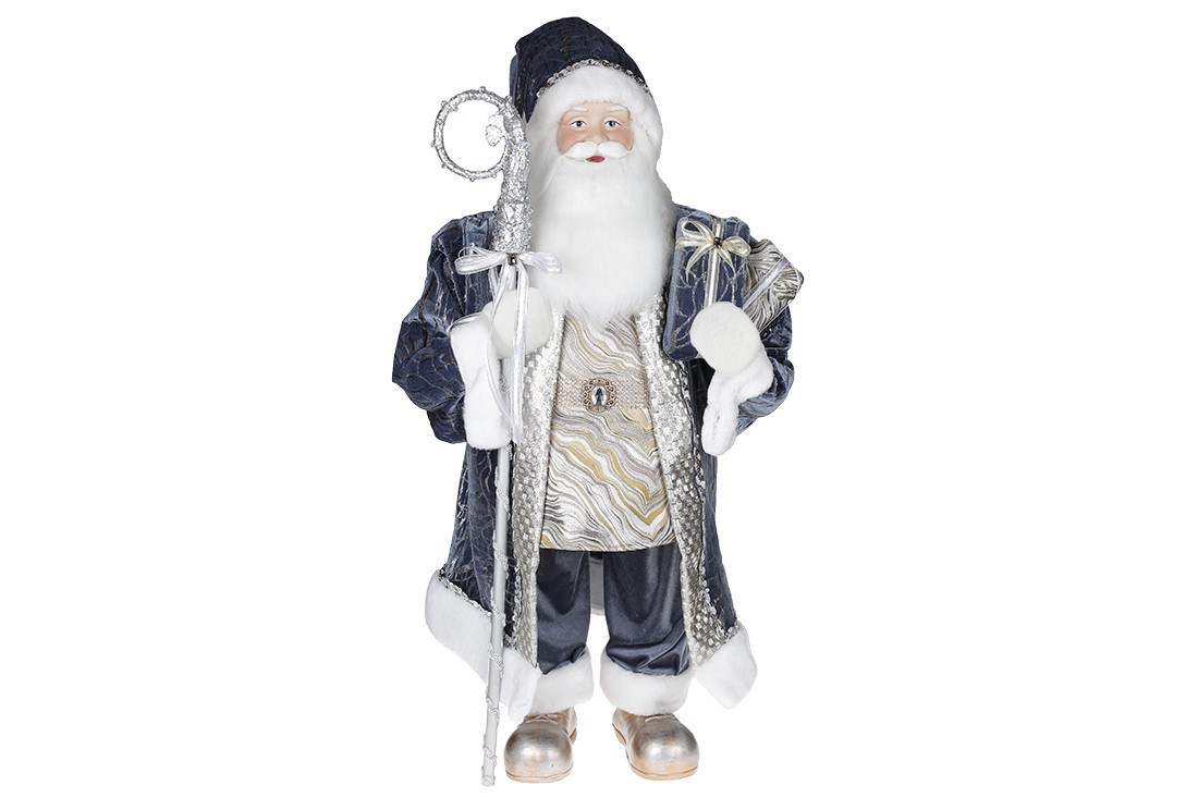 М'яка іграшка Санта 90 см, колір — сіро-блакитний (845-227)
