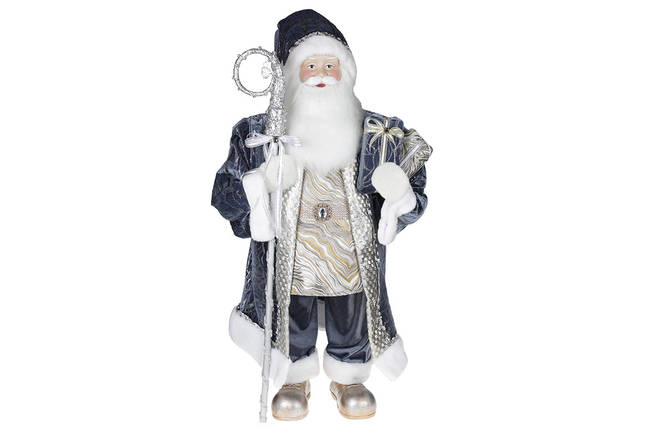 М'яка іграшка Санта 90 см, колір — сіро-блакитний (845-227), фото 1