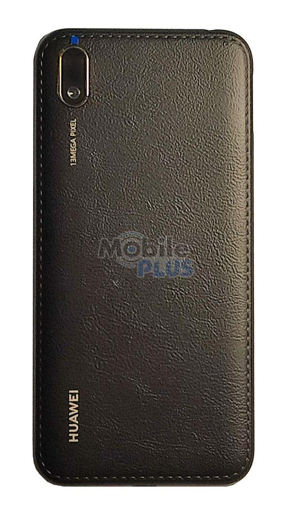 Батарейна кришка для Huawei Y5 2019 (Black Faux Leather), фото 1