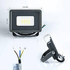 Світлодіодний прожектор 10W холодне світло 6200К BIOM S5-SMD-10-Slim 220V IP65, фото 4