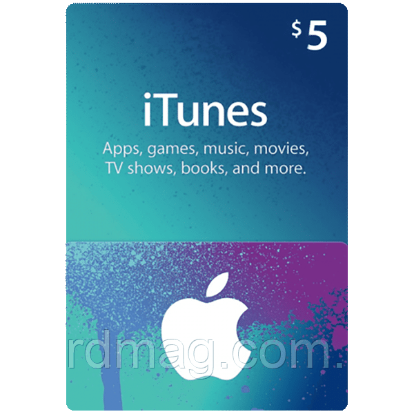 Подарункова карта iTunes Apple / App Store Gift Card на суму 5 usd, US-регіон