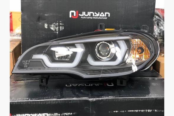 Передні фари (2 шт., темні) BMW X5 E-70 2007-2013 рр.