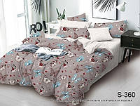 Семейный комплект постельного белья Бабочки люкс сатин с компаньоном S360