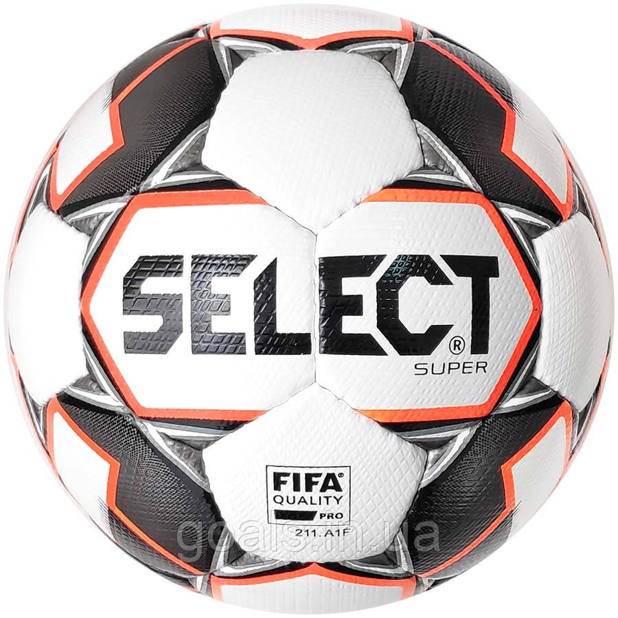 М'яч футбольний SELECT Super FIFA (011) білий/сірий, 5 р.