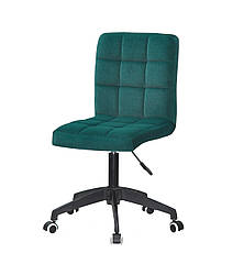 Стілець Augusto BK-Modern Office, зелений B-1003 оксамит на чорній хрестовині з колесами