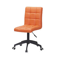 Стілець Augusto BK-Modern Office, помаранчевий екокожа на чорній хрестовині c колесами