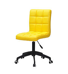 Стілець Augusto BK-Modern Office, жовтий екошкіра на чорній хрестовині з колесами